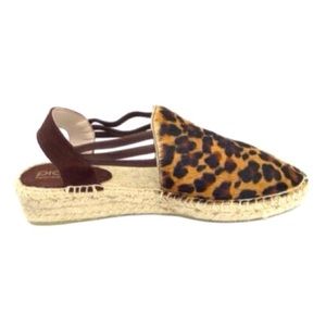 Picon Calf-Hair Leopard Print Espadrille Sandals Womens Size 7.5